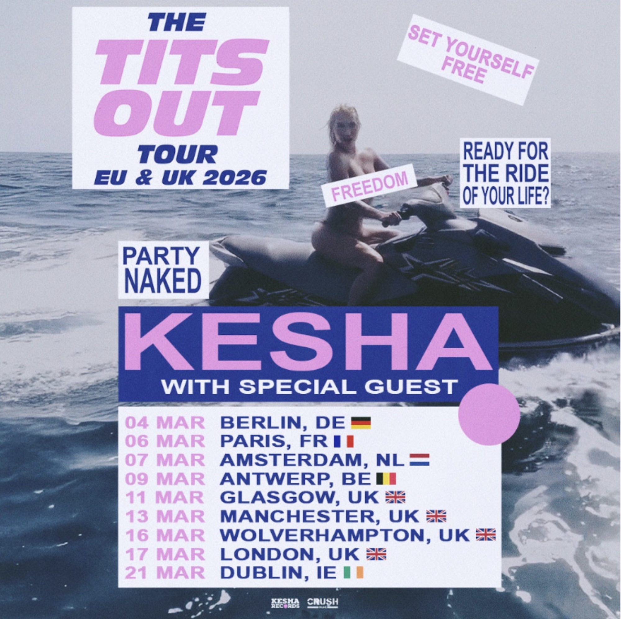 Kesha The Tits Out Tour Poster 2026
